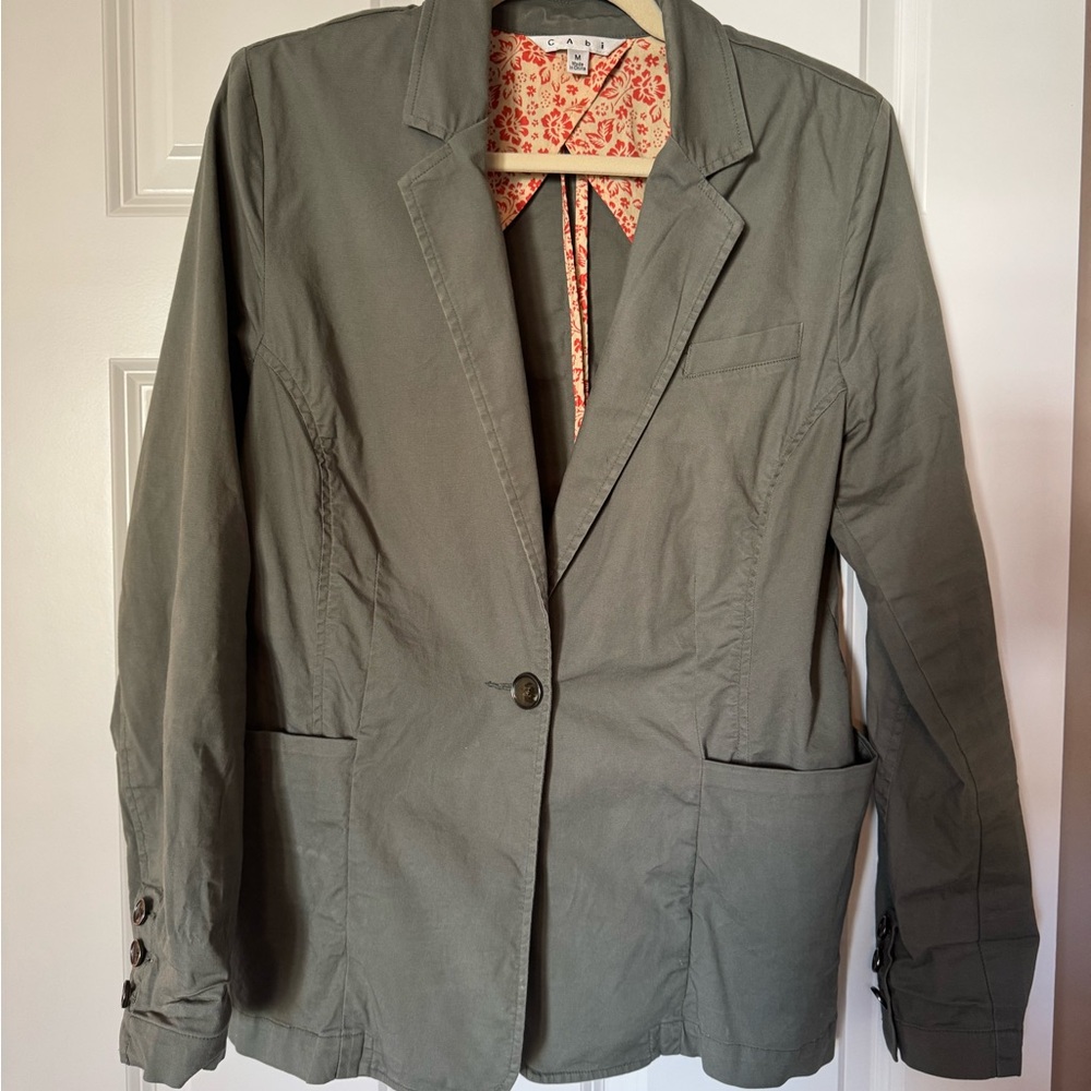 CAbi Military Green Blazer Jacket Medium